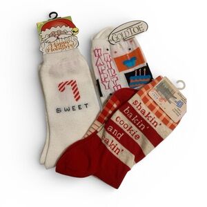 Lot of 3 New NWT Festive Party Socks - White, Red, Multicolor birthday holidays